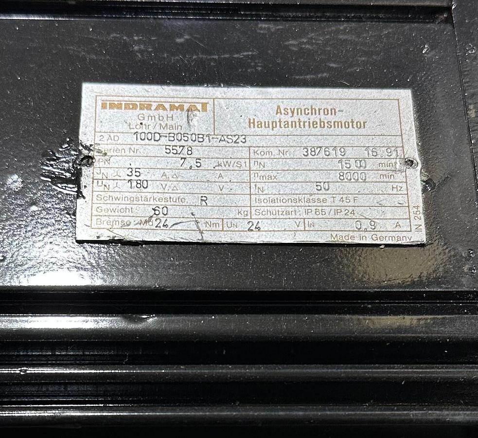Used REPAIRED INDRAMAT 2AD100D-B050B1-AS23 / 2AD100DB050B1AS23 MOTOR 7.5kW 387619