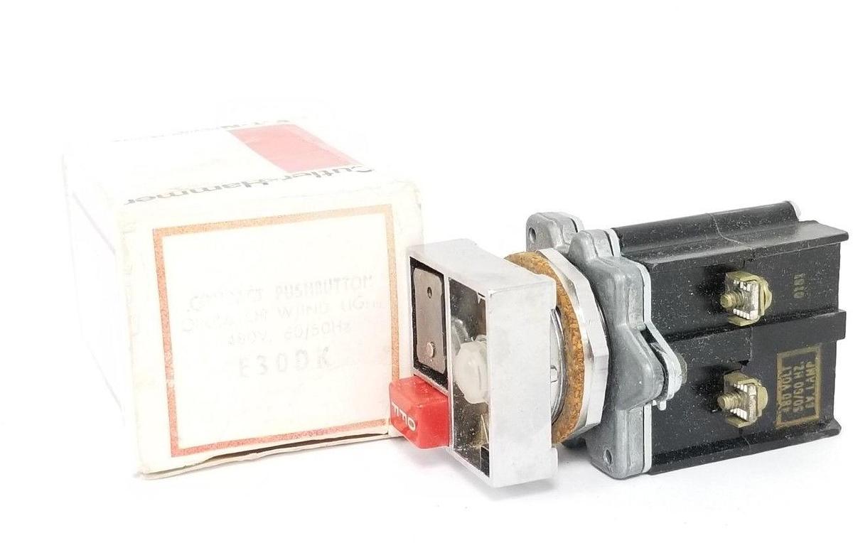 Used NIB EATON CUTLER-HAMMER E30DK COMPACT PUSHBUTTON OPERATOR W/IND. LIGHT