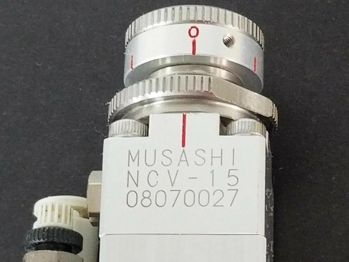 Used MUSASHI NCV-15 PNEUMATIC NEEDLE CONTROL DISPENSE VALVE 08070027 NCV15