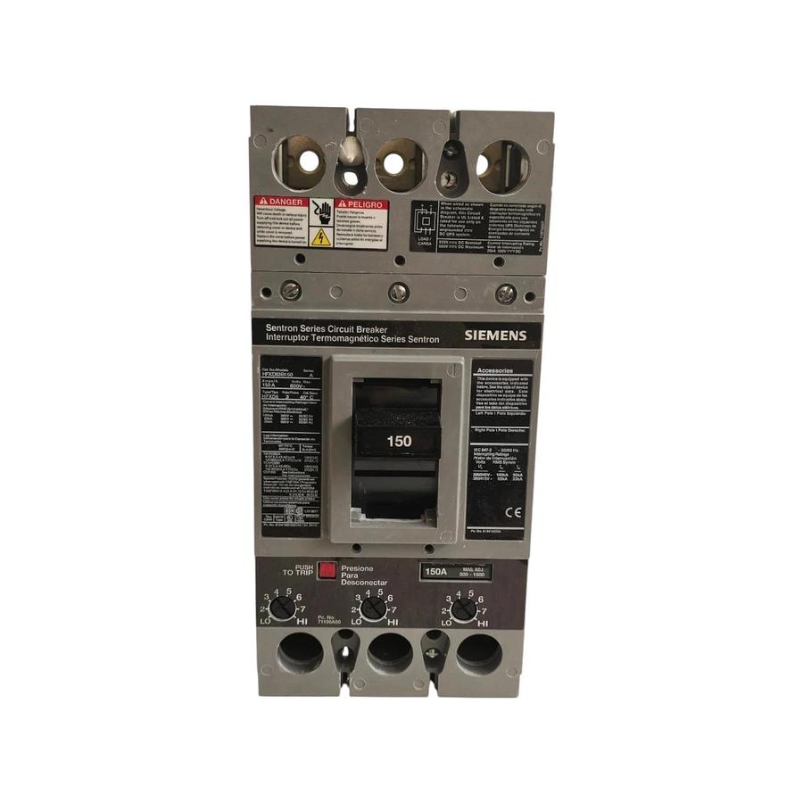 SIEMENS HFXD63B150 SENTRON CIRCUIT BREAKER 3P/150A/600V~/65kA@480V~ w/TRIP NSMP 783643318144