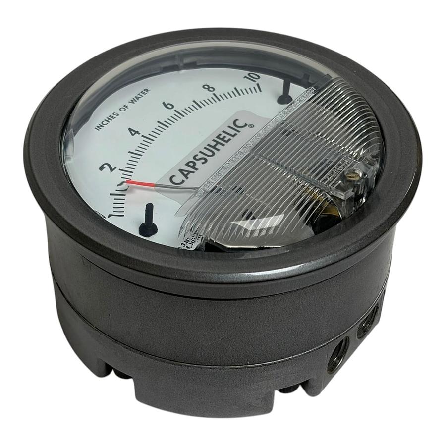 Used Dwyer 4010 Capsuhelic Differential Pressure Gauge 0-10 Inches of Water New