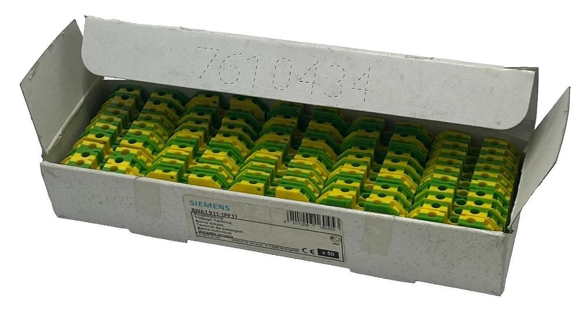 BOX OF 50 NEW Siemens 8WA1 011-1PF11 Feed-Through Terminal Block Gray 4mm² Screw