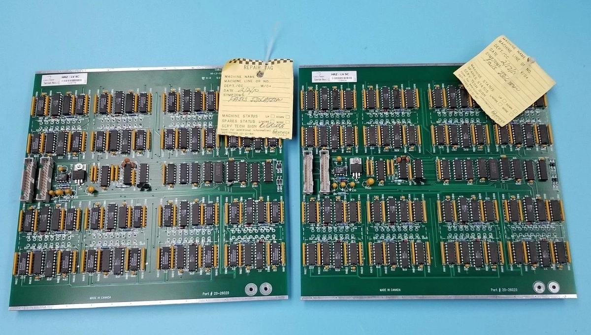 Used LOT OF 2 CABLETEST HR-LV SC REV. 3 BOARDS P/N: 20-26020, HRZ-LV-SSM *FOR PARTS*