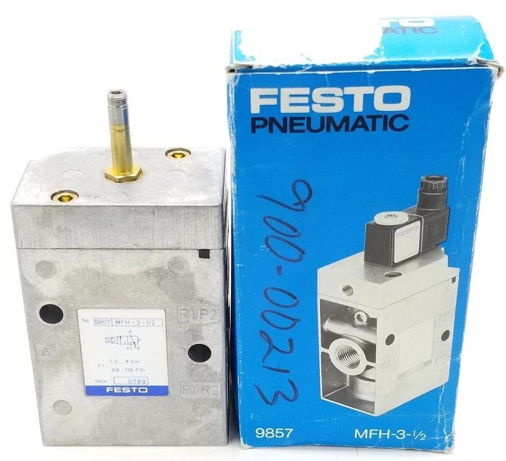 NIB FESTO MFH-3-1/2 SOLENOID VALVE 1.5-8BAR, 22-120PSI, 9857, SERIE 0789