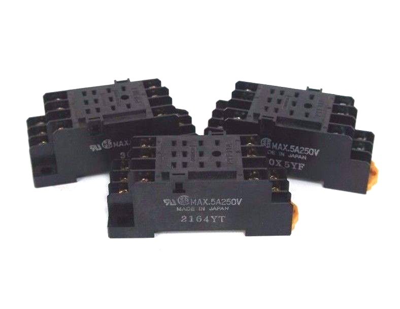 Used OMRON PYF11A RELAY BASE SOCKET .5A 250V - LOT OF 3