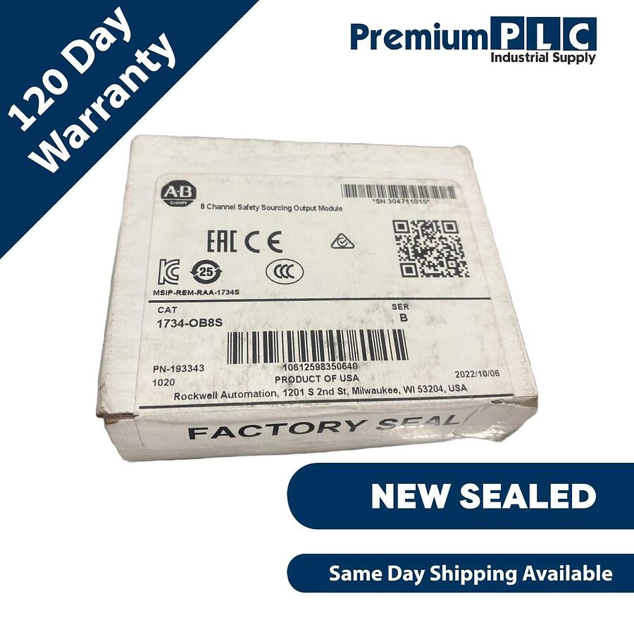 Used NEW F/S ALLEN BRADLEY 1734-OB8S /B POINT I/O 8-CH SAFETY SOURCING OUTPUT 2022 731938831373