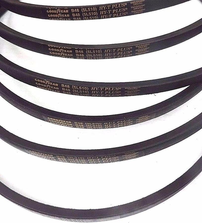 Used LOT OF 6 NEW GOODYEAR B48 HY-T PLUS V-BELTS 51'' O.C. 21/32'' WIDE 1BAND