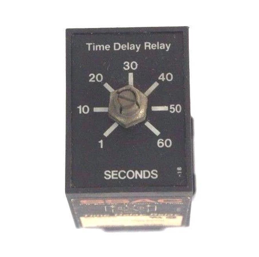 Used SSAC TRM120A3Y60 TIME DELAY RELAY 1-60 SEC W/ CUSTOM RB08-PC RELAY BASE