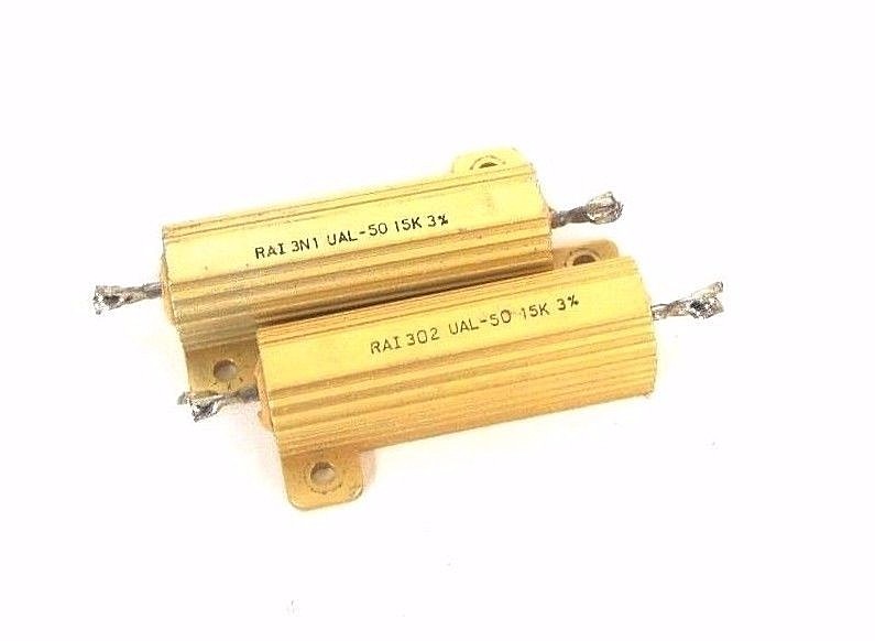 Used LOT OF 2 RIEDON RESISTORS (1) RAI-302-UAL-50 (1) RAI-3N1-UAL-50 15K 3%