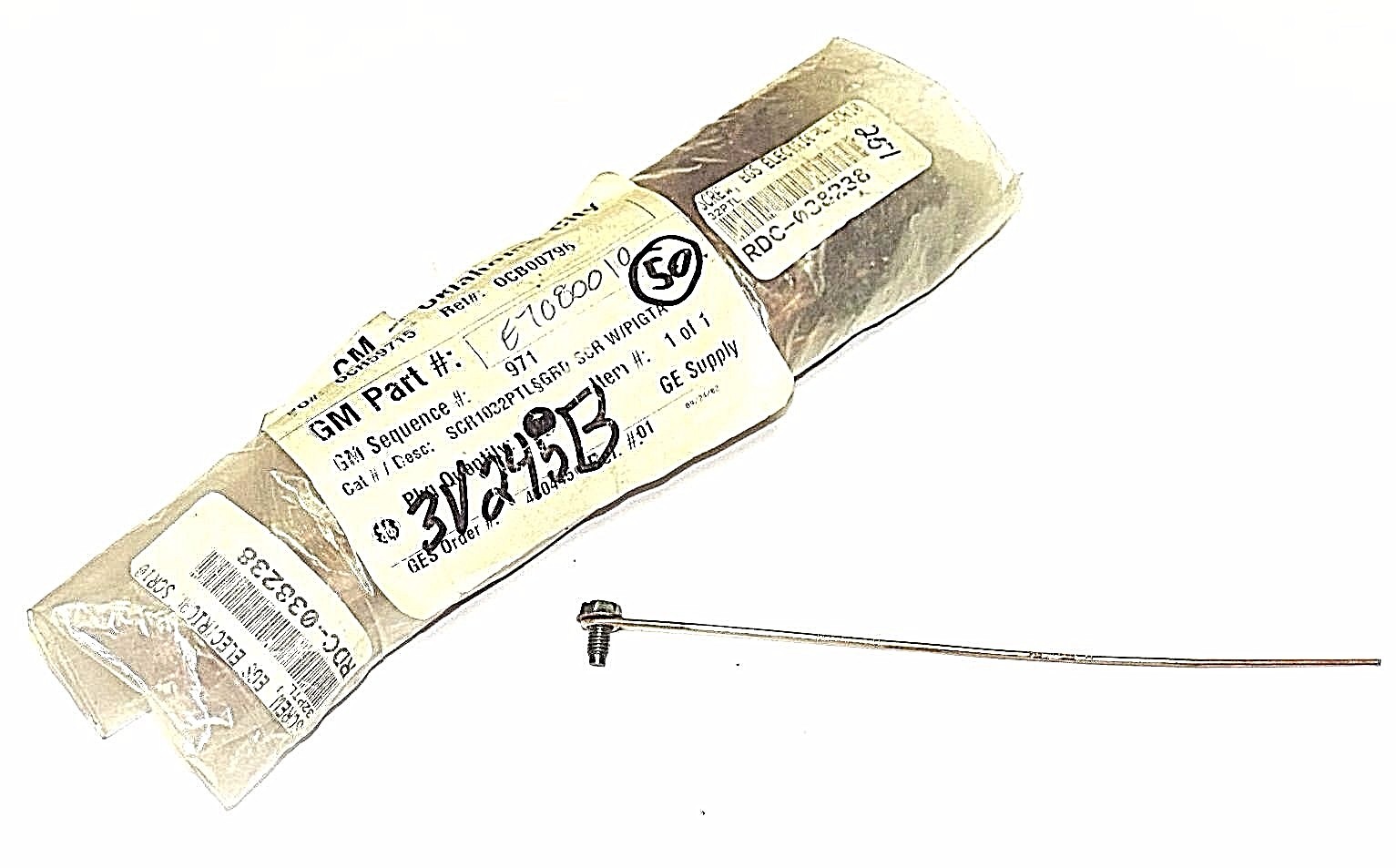 Used LOT OF 50 EGS SCR1032PTL GROUND SCREWS W/ PIGTAIL COPPER WIRES RDC-038238