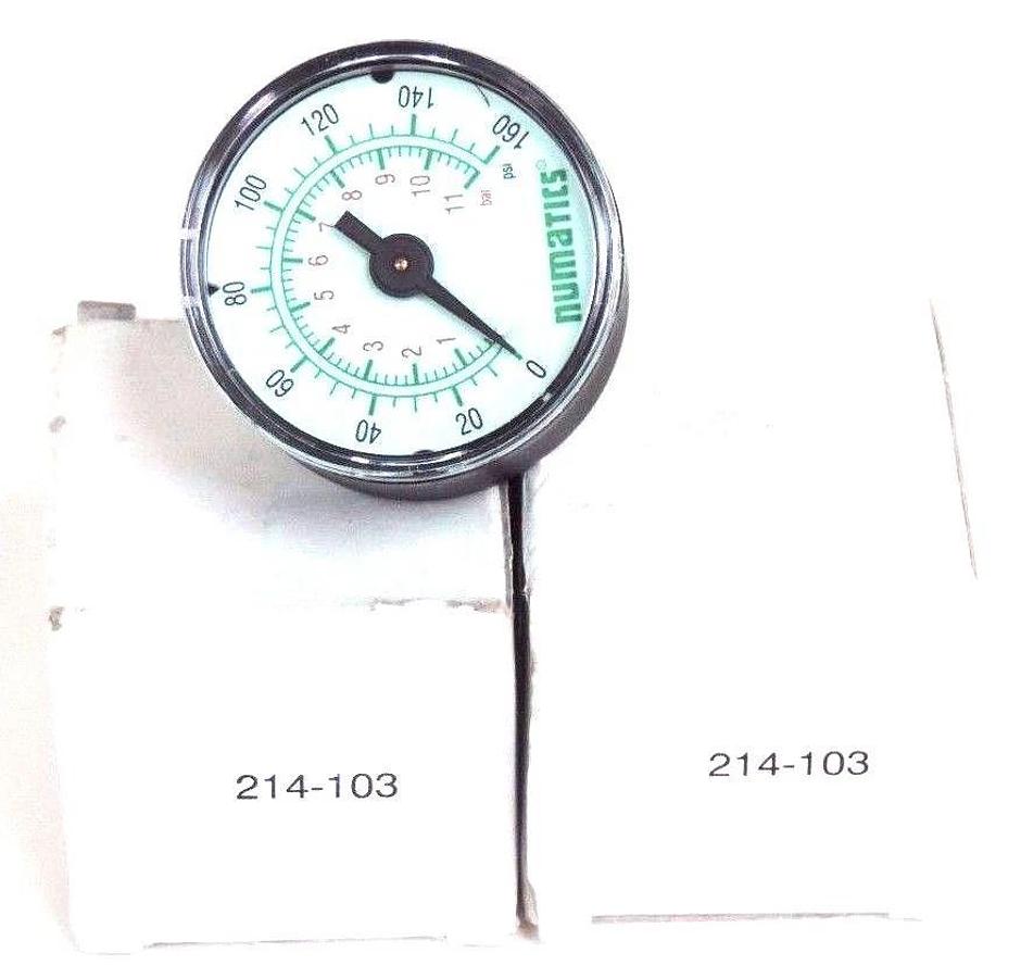 NEW NUMATICS I12RQ100OP00000 REGULATOR ASSEMBLY 10/130PSI W/ 2 214-103 GAUGES