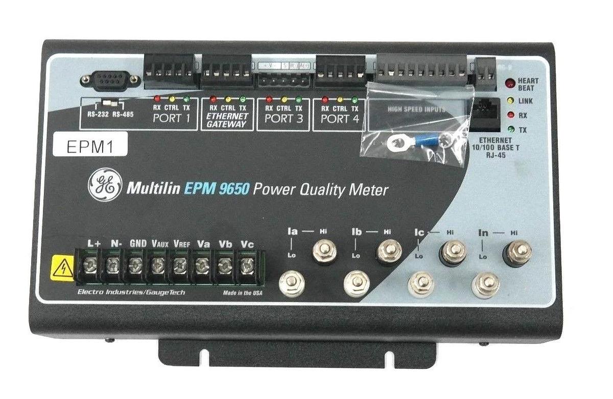 Used GENERAL ELECTRIC MULTILIN EPM 9650 POWER QUALITY METER PL96500A0B10000 EPM1