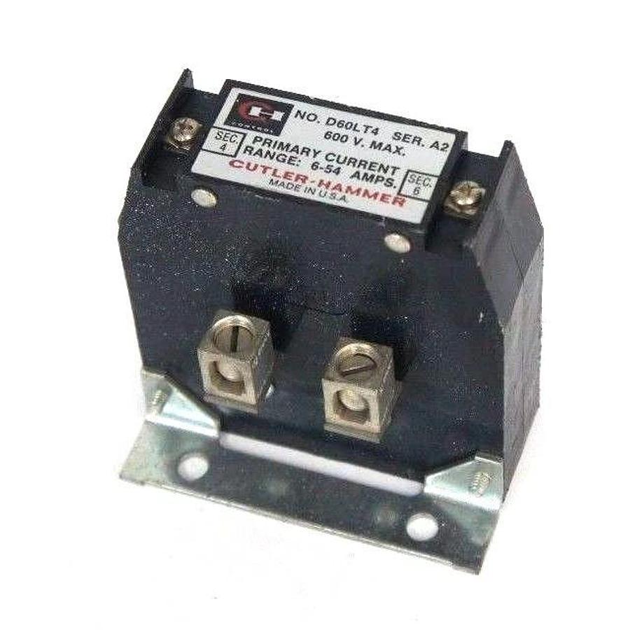Used CUTLER HAMMER D60LT4 TRANSFORMER CURRENT RELAY SER. A2, 6-54 AMPS
