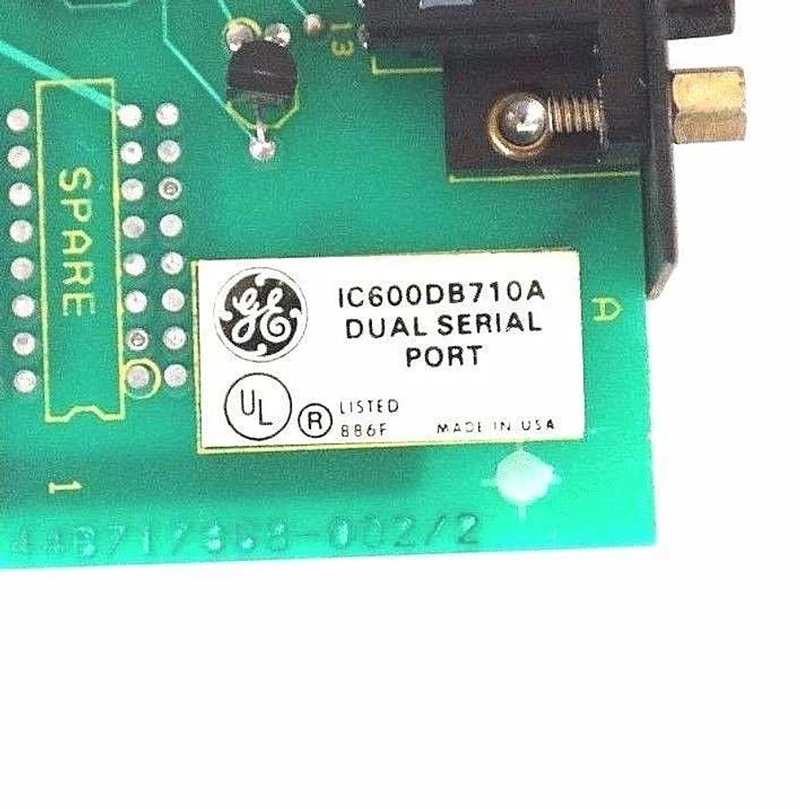 Used GENERAL ELECTRIC IC600DB710A DUAL SERIAL PORT 44B717368-002/2, IC600DB710