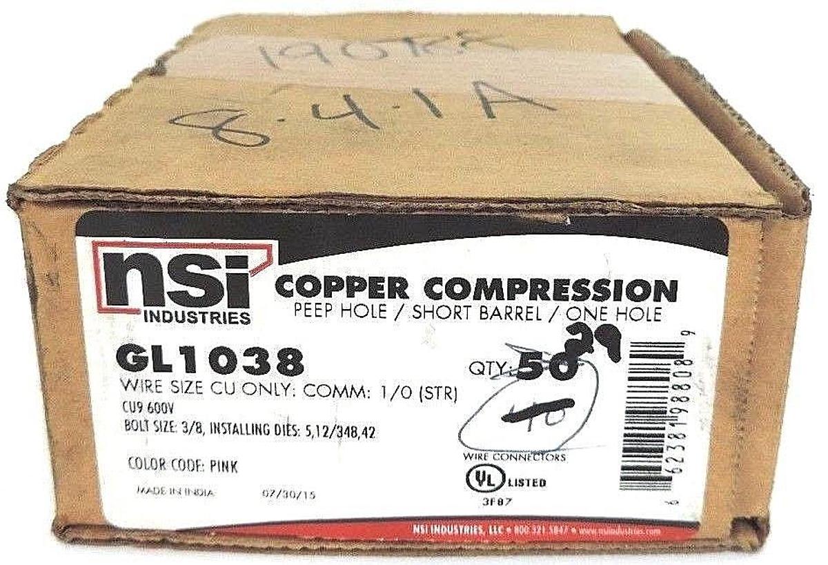 Used NIB NSI GL1038 COPPER COMPRESSION SHORT BARREL, ONE HOLE, PINK - QTY 29