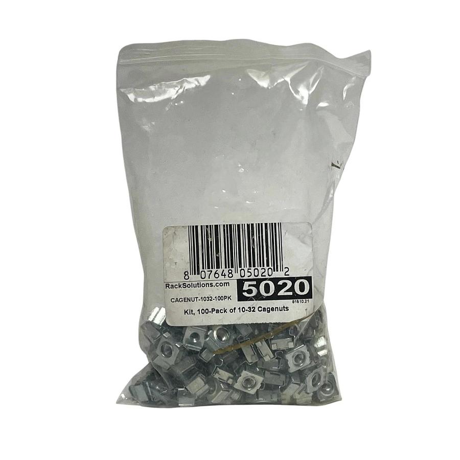 RackSolutions 10-32 Cagenuts 100-Pack for Server Racks | CAGENUT-1032-100PK