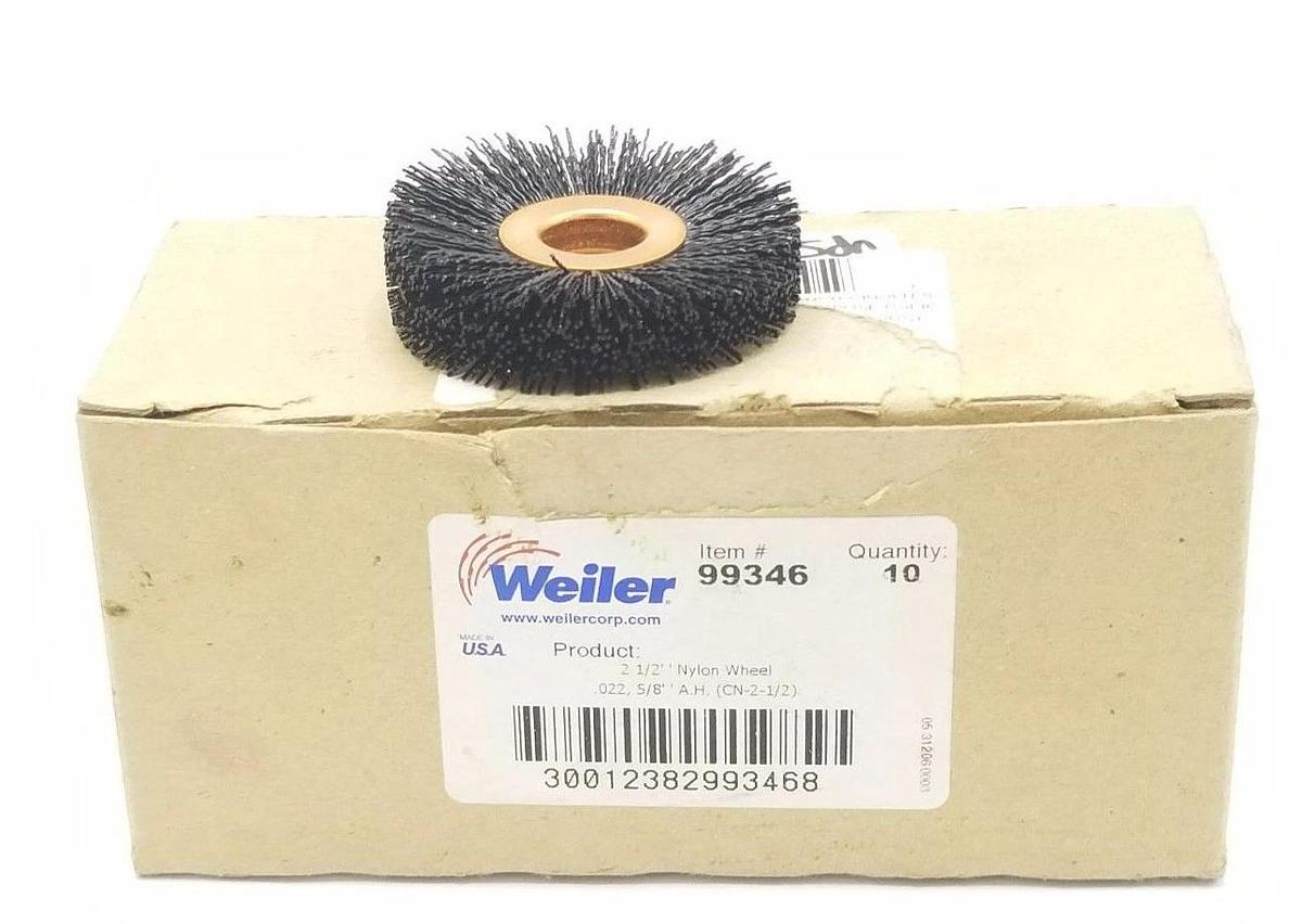 Used BOX OF 10 NEW WEILER 99346 COPPER CENTER NYLON WHEEL