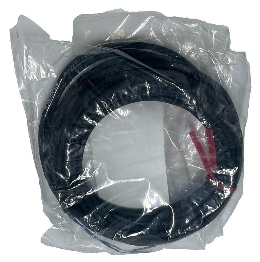 Used Keyence OP-87444 Panel/Monitor Power Cable 5M M8 4-Pin Straight to Strand Wire