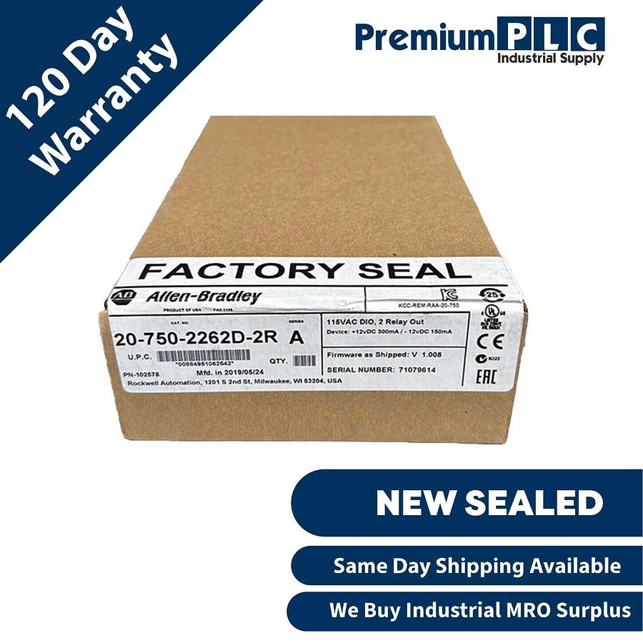 Used NEW SEALED ALLEN BRADLEY 20-750-2262D-2R /A PowerFlex 750 115VAC DIO 2 RELAY OUT 884951062542