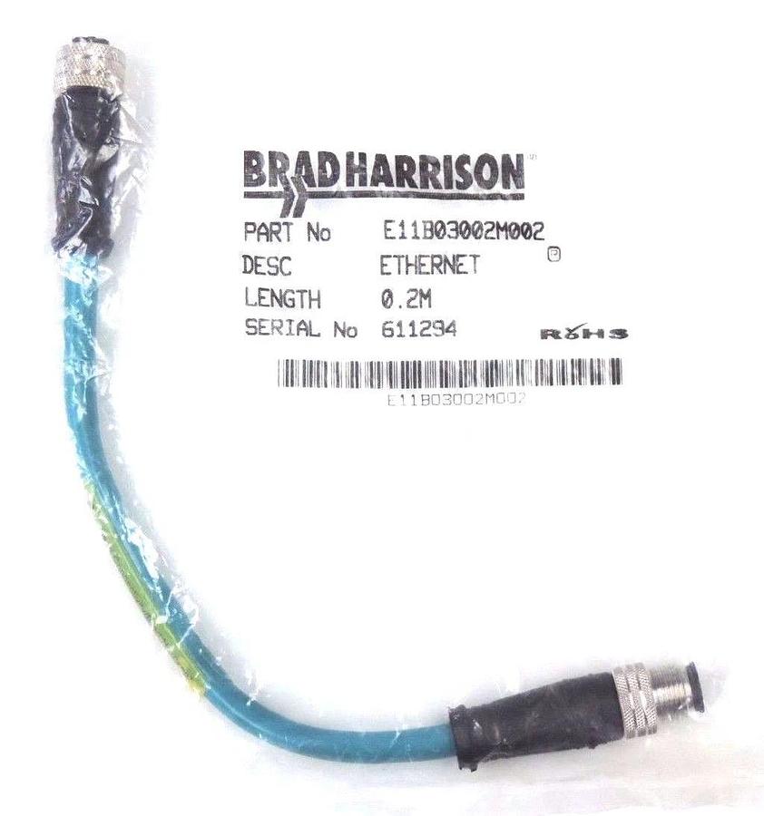 Used NIB BRAD HARRISON E11B03002M002 ETHERNET CABLE .02M