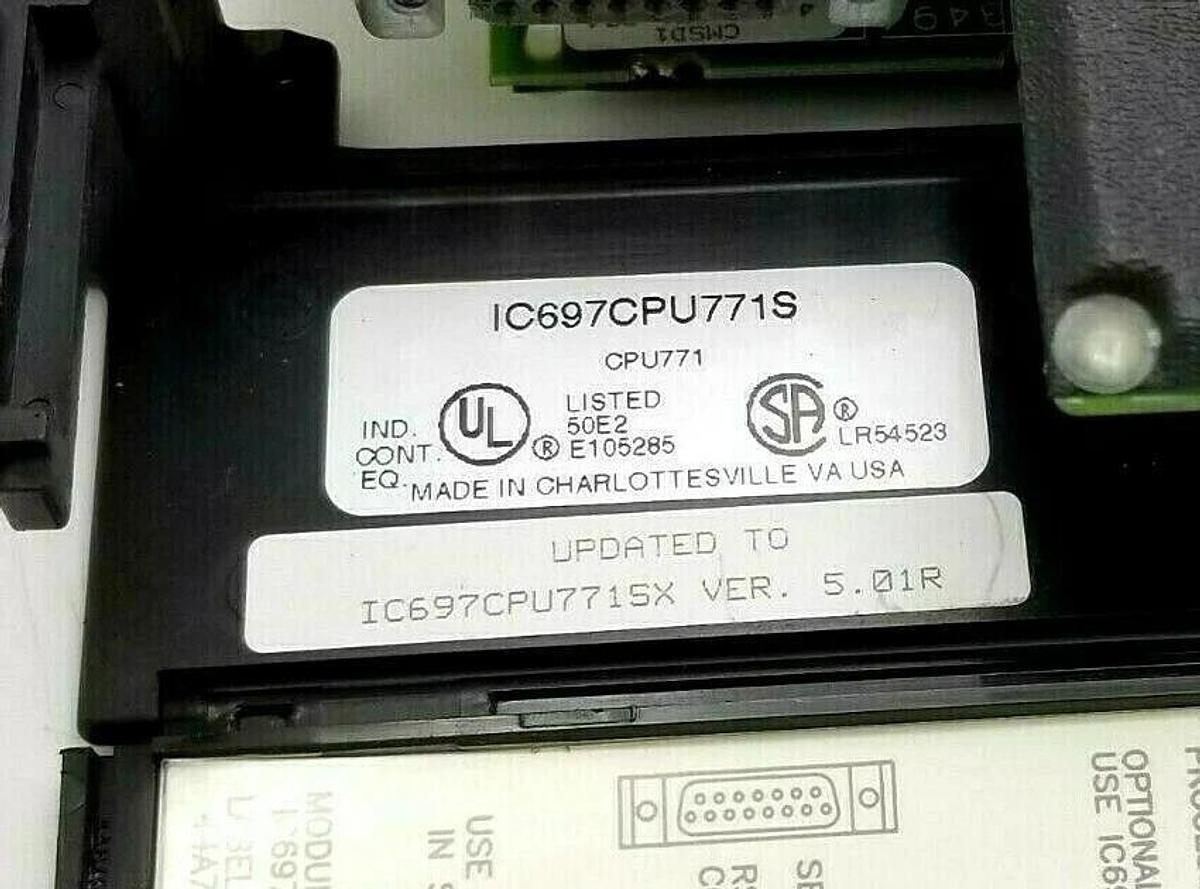 Used GE FANUC IC697CPU771S CPU MODULE W/ IC697MEM713B 512KB CMOS MEMORY IC697CPU771S