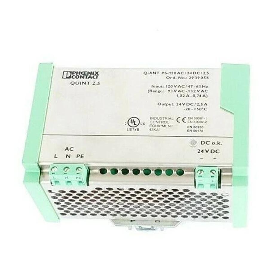 Used PHOENIX CONTACT QUINT-PS-120AC/24DC/2.5 POWER SUPPLY ORD. NO.: 2939056
