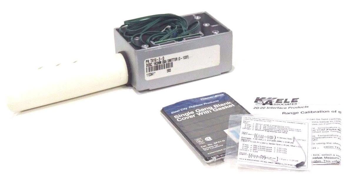 Used NEW KELE T91U-3-O TEMPERATURE TRANSMITTER 1KOHM OSA XMITTER (0-100F) T91U3O