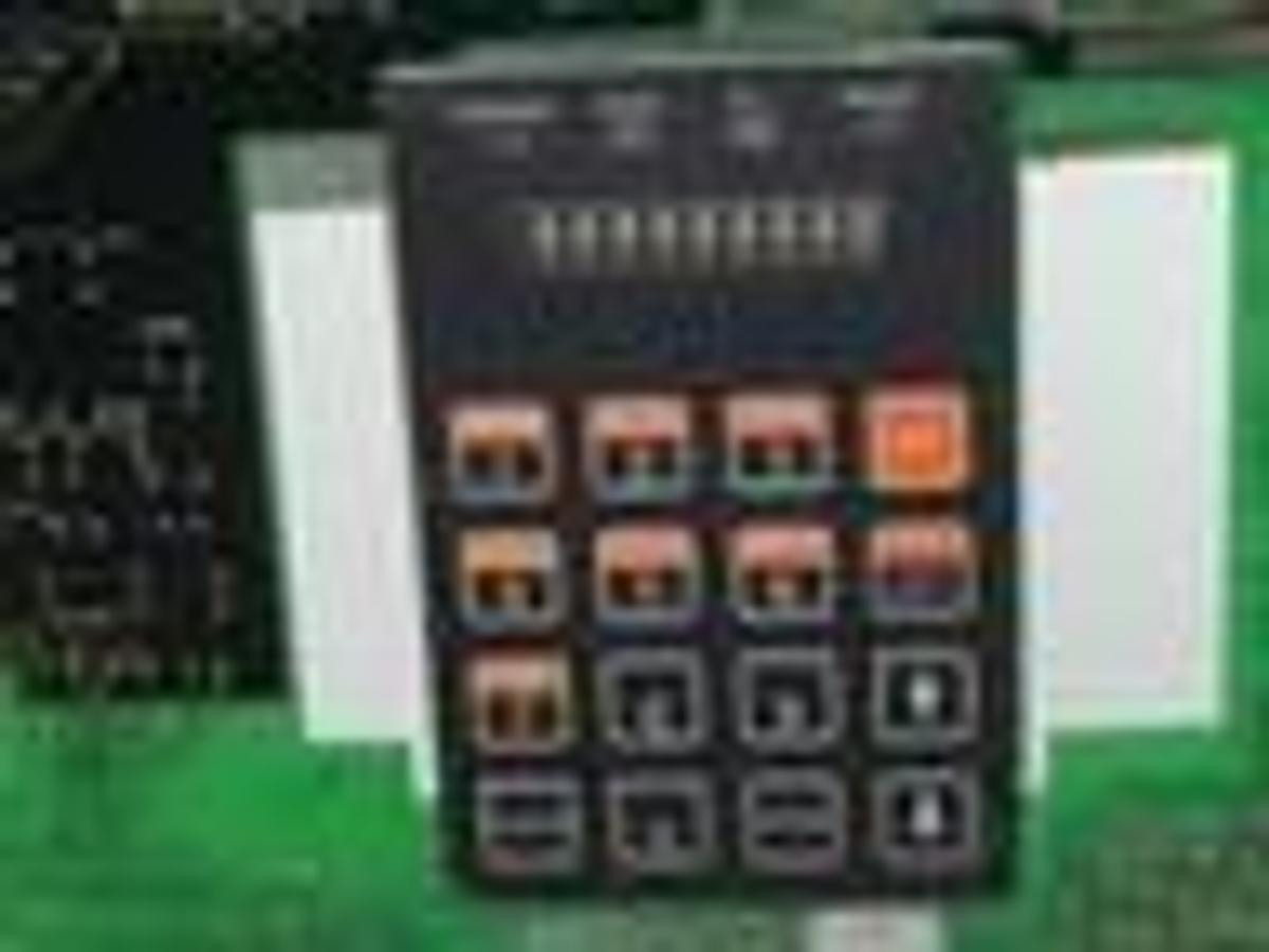 Used VEE-ARC 404-098 PC BOARD CONTROL BOARD W/KEYPAD 404098 REV. F