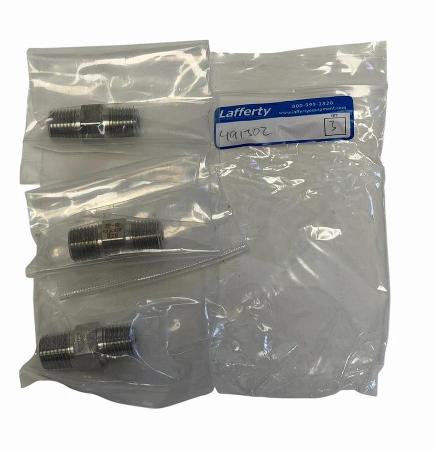 Used LOT OF 3 NEW LAFFERTY 491302 CHECK VALVES SS 1/4''