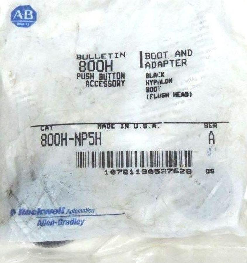LOT OF 2 NIB ALLEN BRADLEY 800H-NP5H SER. A BOOTS AND ADAPTERS BLACK, 800HNP5H