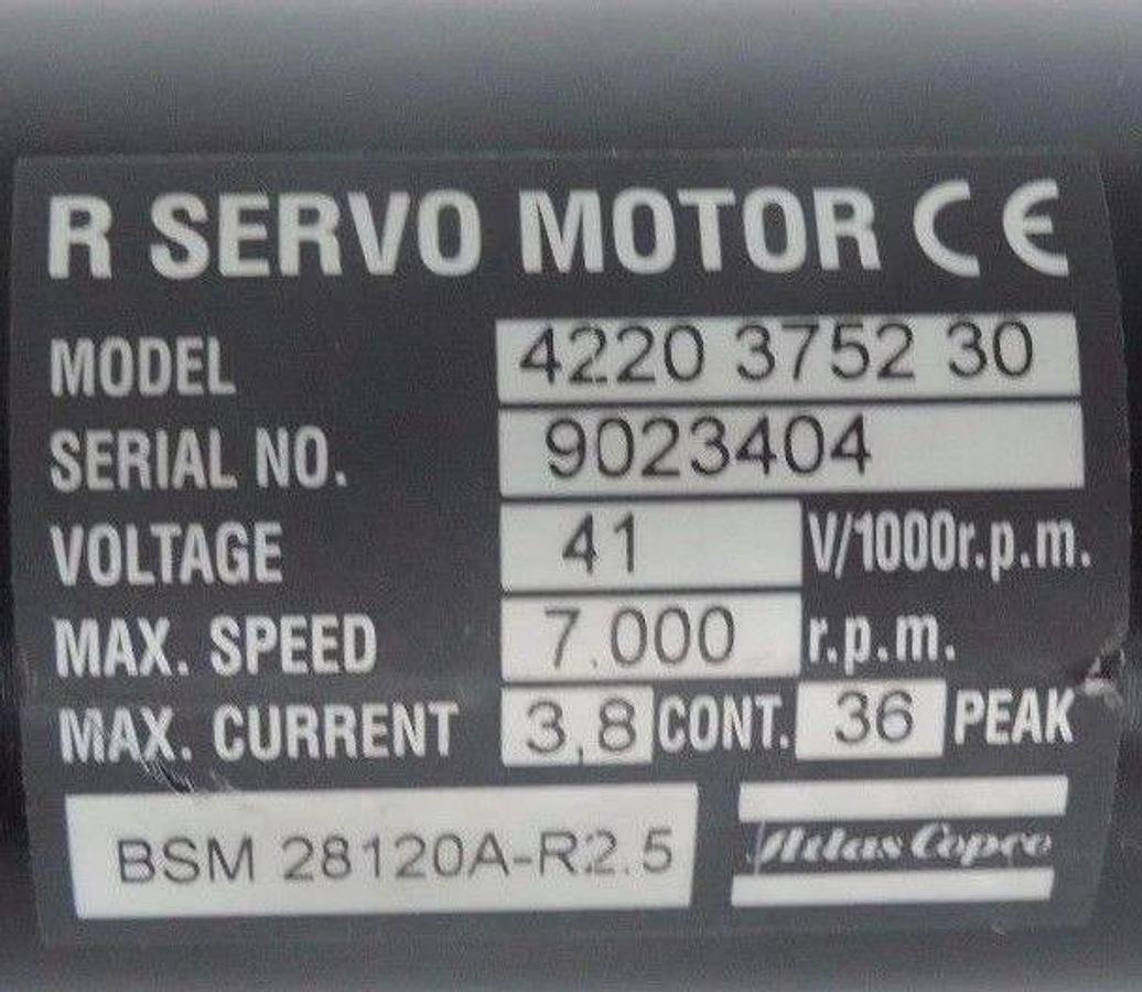 Refurbished ATLAS COPCO BSM 28120A-R2.5 NUTRUNNER 7000RPM 41V, R SERVO MOTOR 4220 3752 30