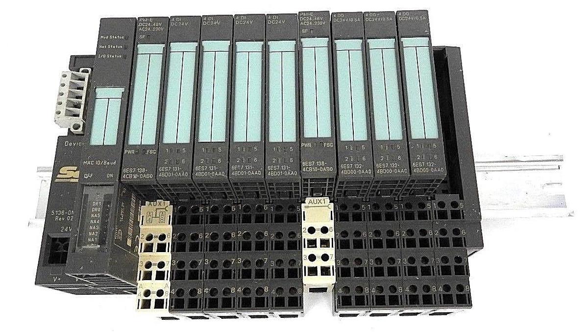 Used SIEMENS 5136-DNS-200S REV. 02.004, 6ES7 138-4CB10-0AB0, 6ES7 131-4BD01-0AA0
