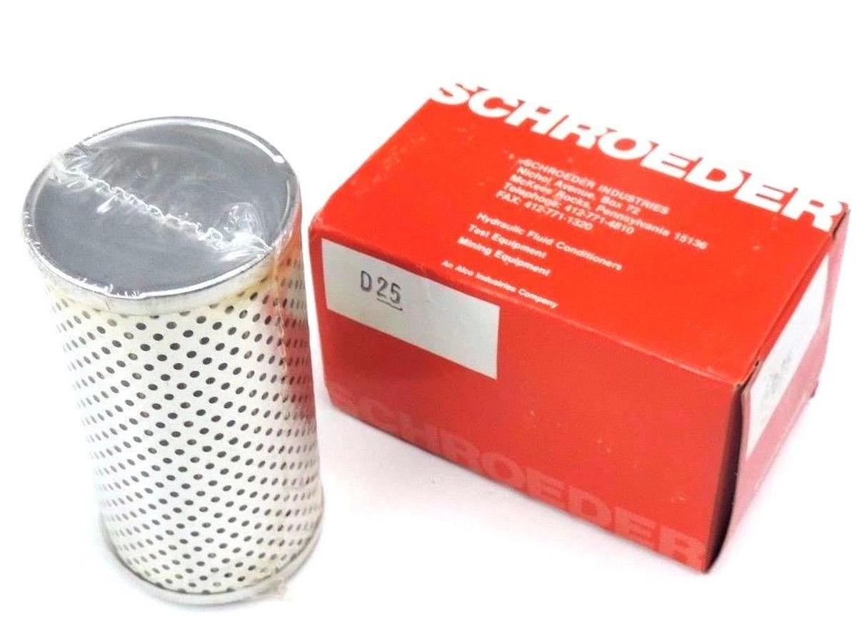 Used NIB SCHROEDER D25 FILTER ELEMENT