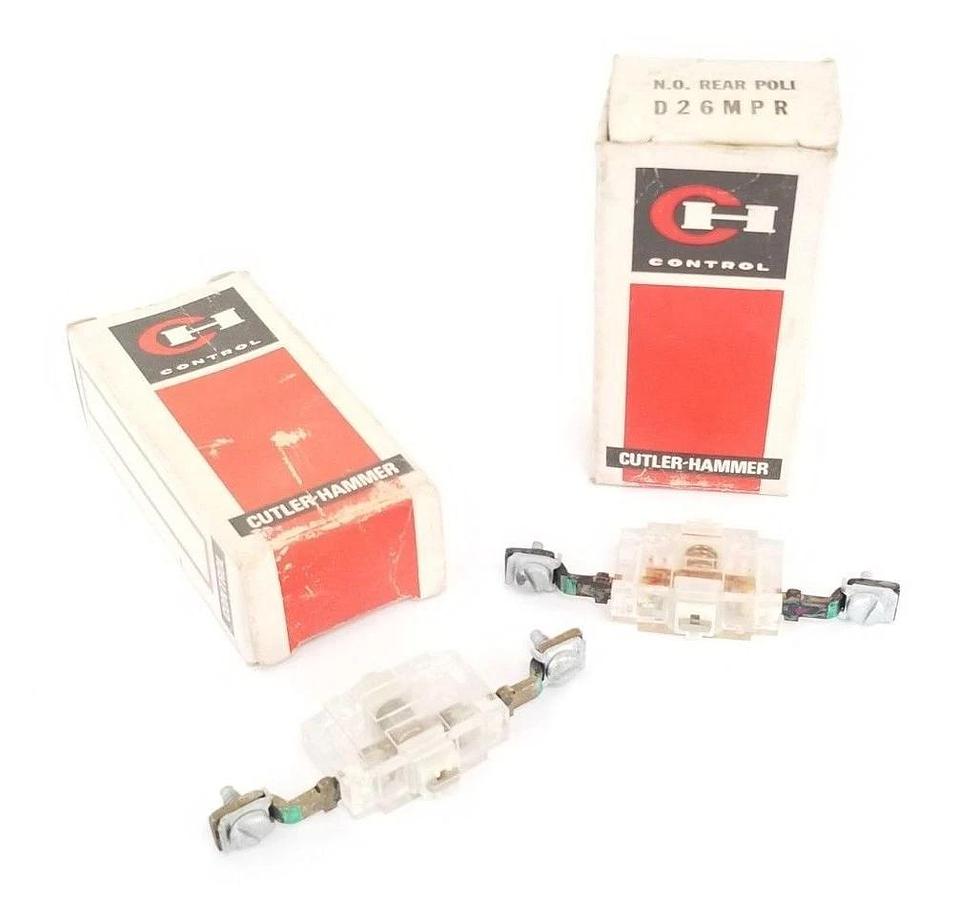 Used LOT OF 2 NIB CUTLER HAMMER D26MPR N.O. REAR POLE CONTACT RELAYS