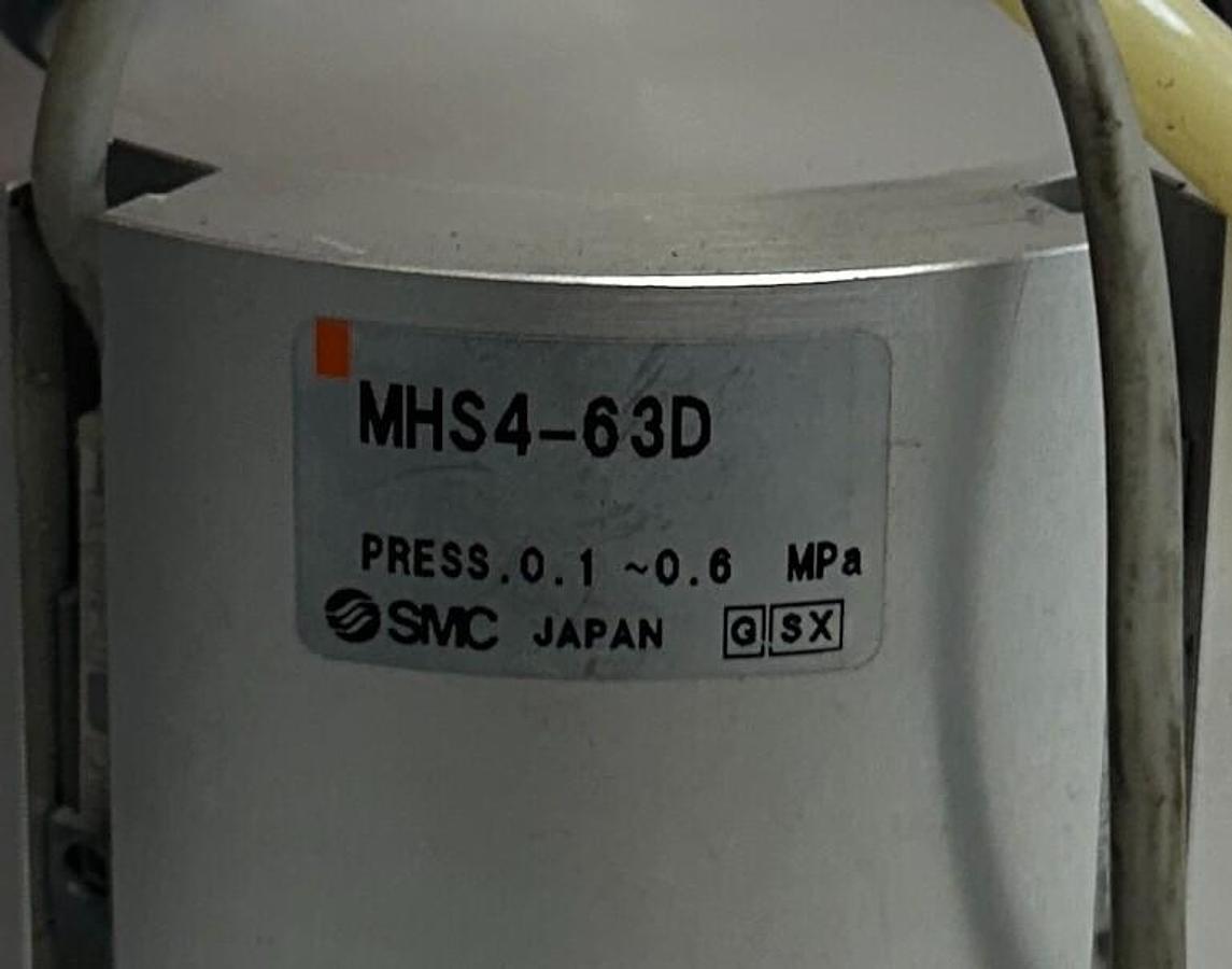 Used SMC MHS4-63D / MHS463D MHS SERIES PNEUMATIC GRIPPER PARALLEL STYLE 4 GRIP USNP