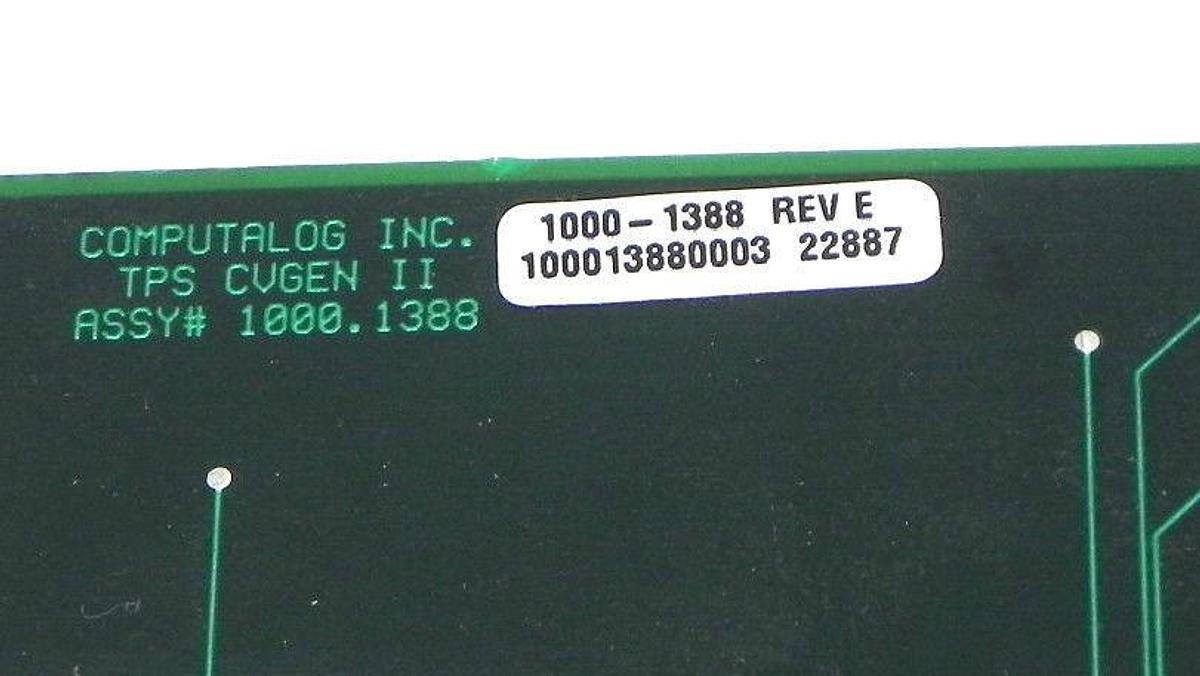Used COMPUTALOG INC. TPS CVGEN II BOARD ASSY # 1000.1388 REV. E 10001388