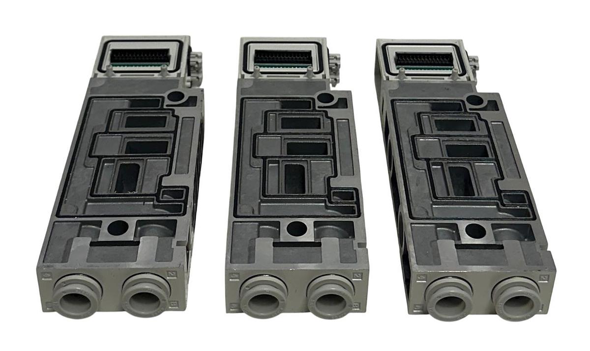 Used 3 SMC VQ-4000 / VQ4000 OEM PNEUMATIC MANIFOLD BLOCK ASSEMBLIES NSNP