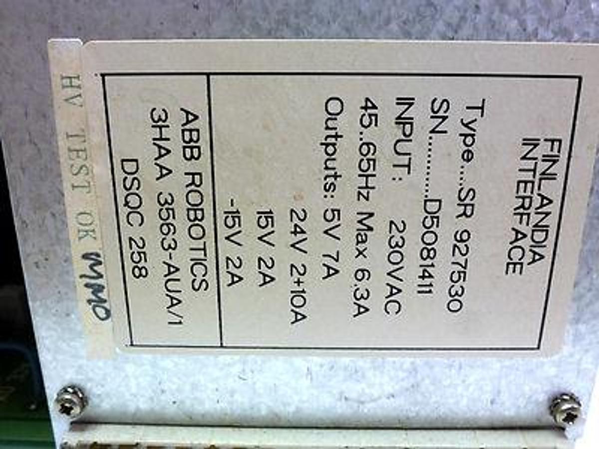 Used ABB 3HAA 3563-AUA/1 POWER SUPPLY UNIT 230V 6.3A AMP DSQC-258 3HAA3563AUA1