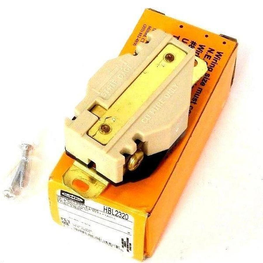 Used NIB HUBBELL HBL2320 TWIST LOCK RECEPTACLE 20A, 250VAC/DC, 2POLE, 3WIRE