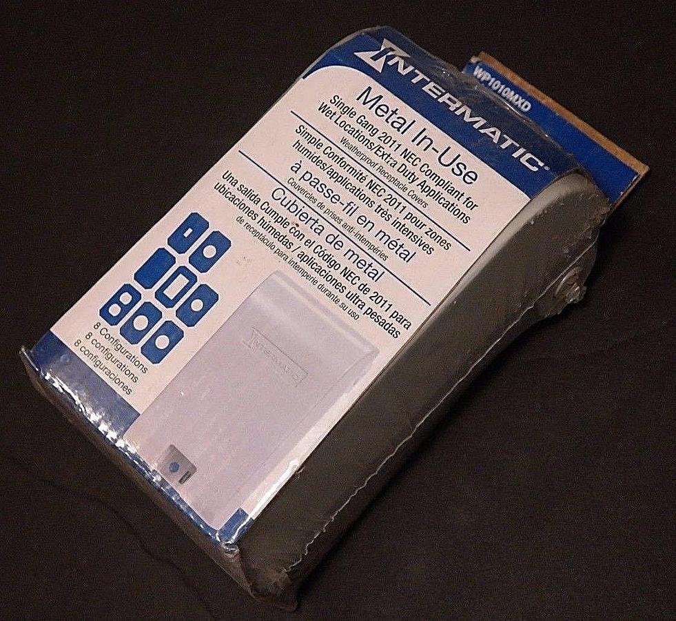 LOT OF 2 NEW INTERMATIC, WP1010MXD METAL IN-USE RECEPTACLE COVERS 3-1/8" DEPTH