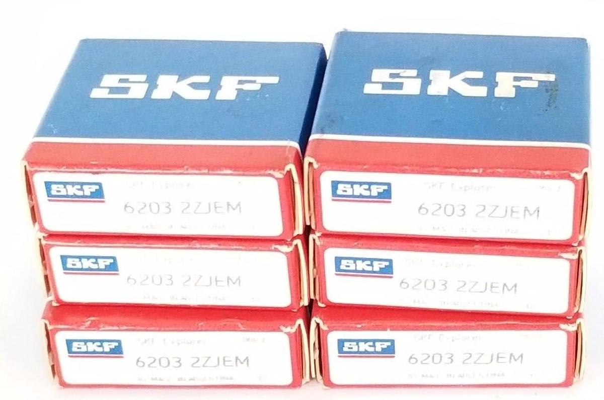 Used LOT OF 6 NIB SKF EXPLORER 6203 2ZJEM BALL BEARINGS