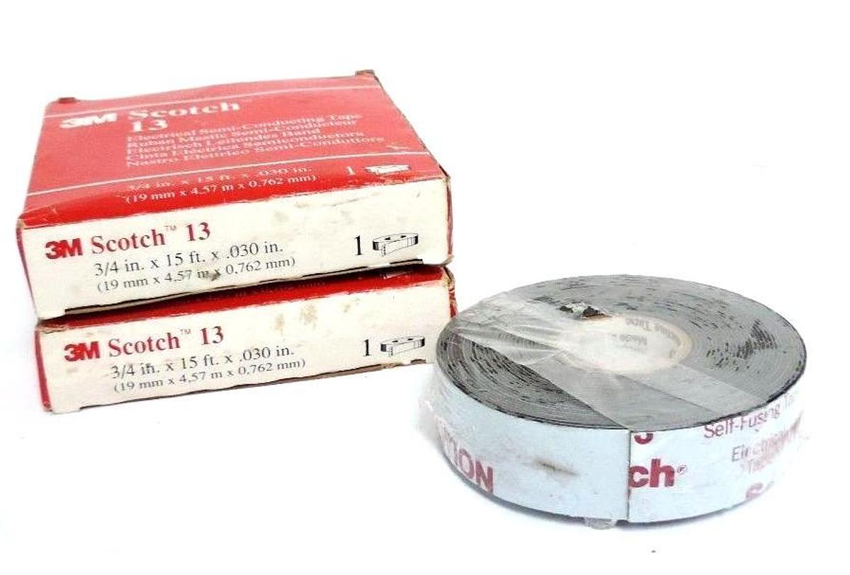 Used LOT OF 2 NIB SCOTCH 13 ELECTRICAL SEMI-CONDUCTING TAPE 3/4'' X 15FT X .030''