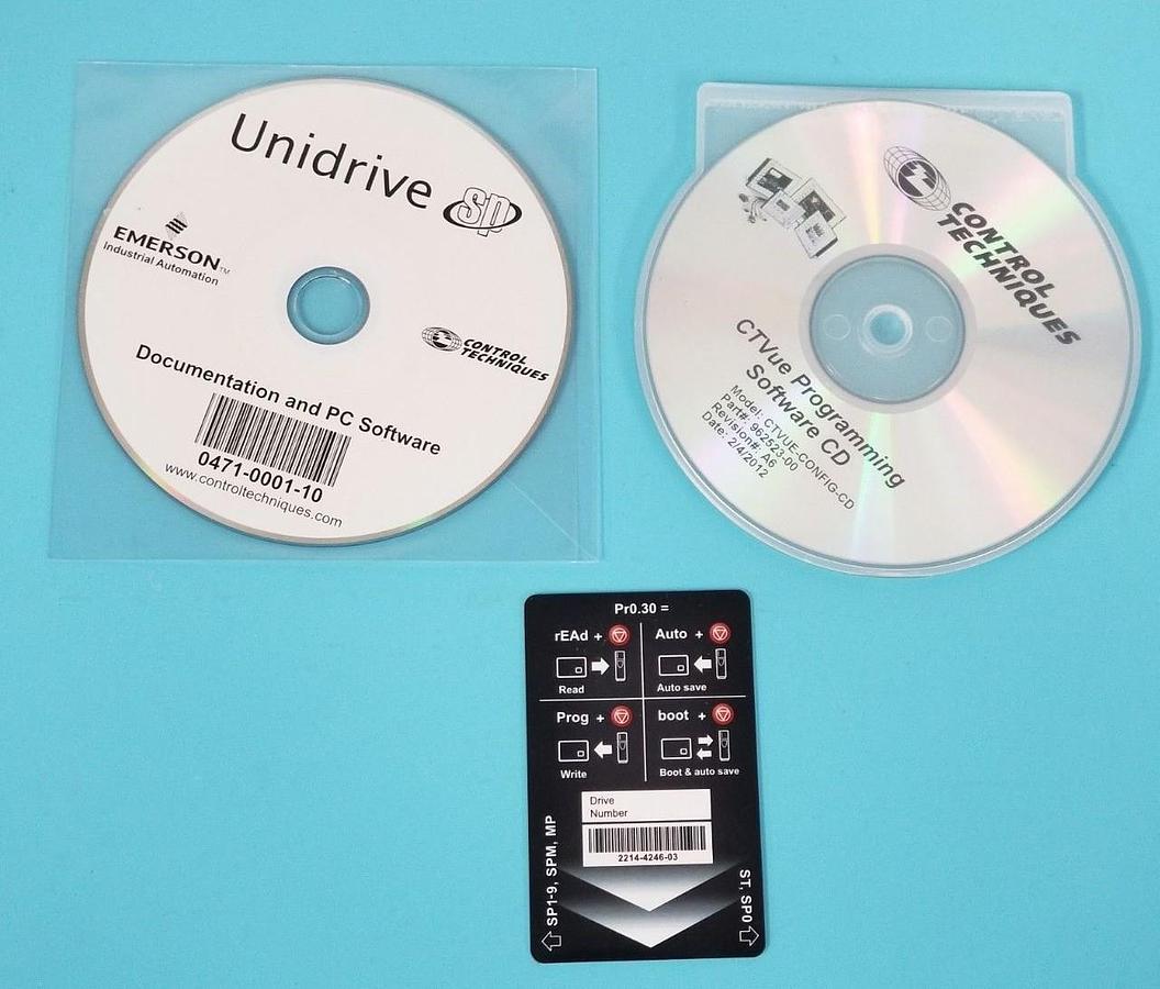Used NEW EMERSON CONTROL TECHNIQUES PROGRAMMING SOFTWARE SP1405 CTVUE-CONFIG-CD