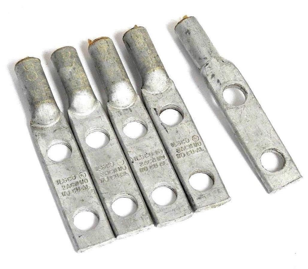 LOT OF 5 NEW ILSCO 2ACN WIRE CONNECTOR LUGS