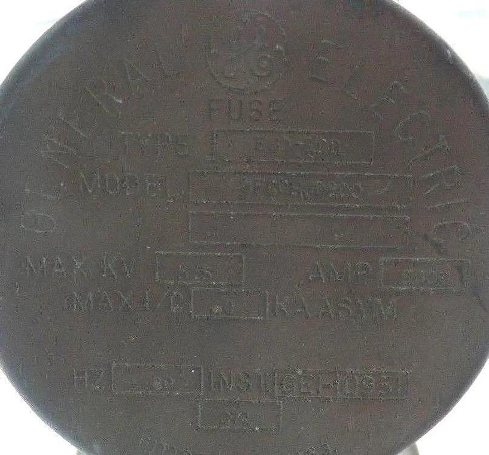 Used GENERAL ELECTRIC FUSE TYPE: EJ0-1DD MODEL: 9F60HJD200 200E AMP 5.5KV