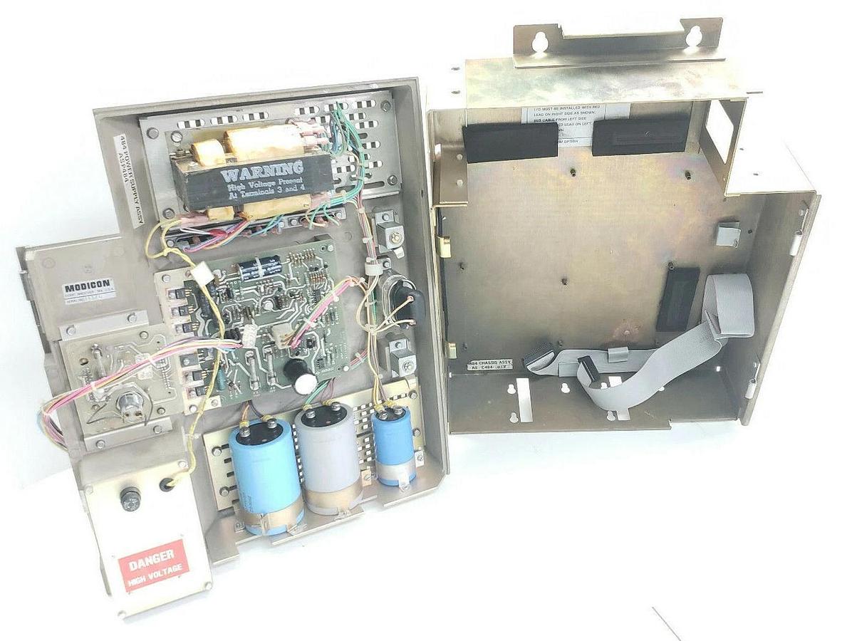 Used MODICON 484 CONTROLLER AS-C484-165 AS-P484-600 POWER SUPPLY, AS-C484-015 CHASSIS