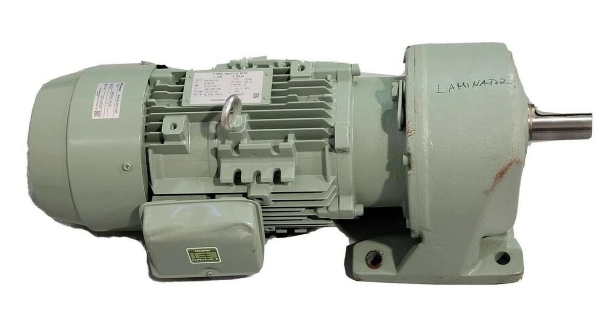Used NEW TSUBAKIMOTO CHAIN CO. TE220B INDUCTION MOTOR W/ GMTE220-42L5B GEAR MOTOR