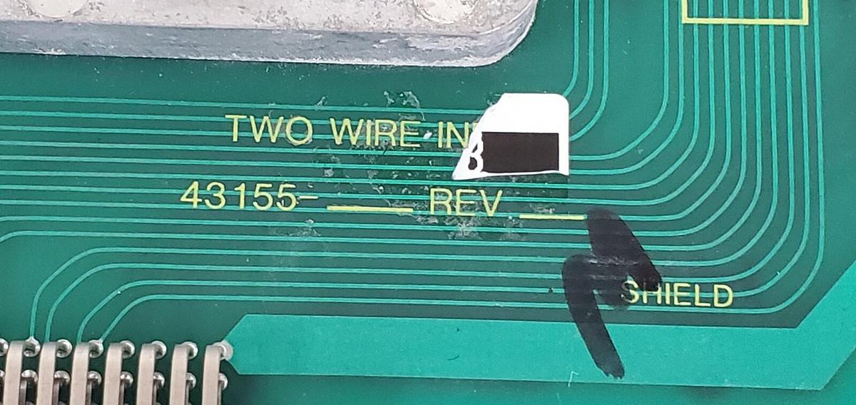 Used ACUREX KAYE 43157-011 PC BOARD 2WIRE INPUT REV. F 43155