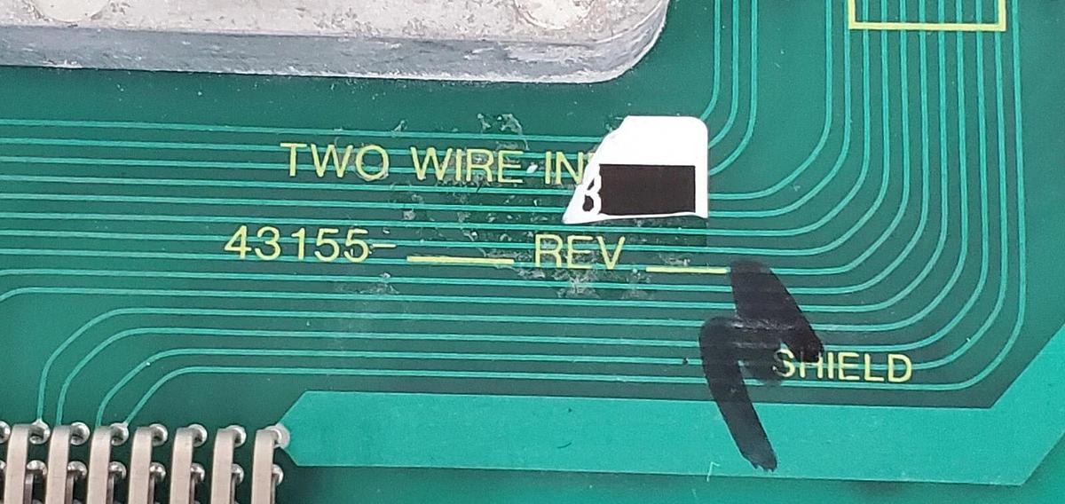 Used ACUREX KAYE 43157-011 PC BOARD 2WIRE INPUT REV. F 43155