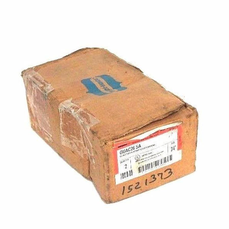 Used BOX OF 2 NEW CROUSE HINDS GUAC-26-SA CONDUIT OUTLET BOXES WITH 3" COVER OPENING